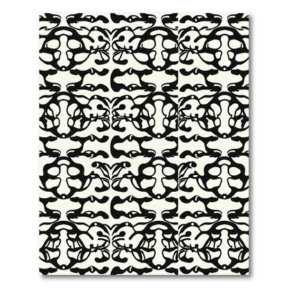 Black Cream Organic Scroll Medallion Rug