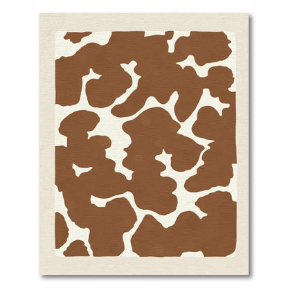 Rustic Brown Cream Splatter Spot Rug