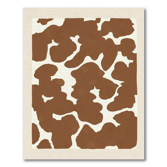 Rustic Brown Cream Splatter Spot Rug