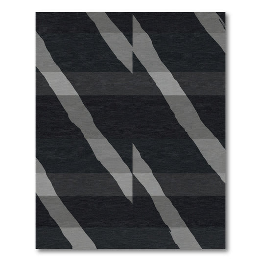 Dark Gray Diagonal Stripe Geometric Rug
