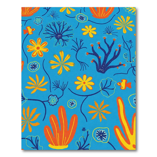 Coral Reef Floral Jellyfish Collection Rug