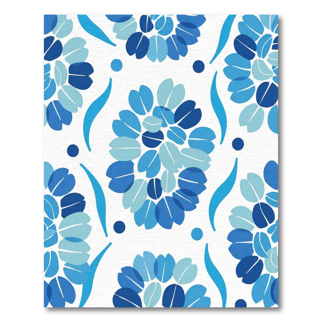 Deep Blue Floral Medley Rug