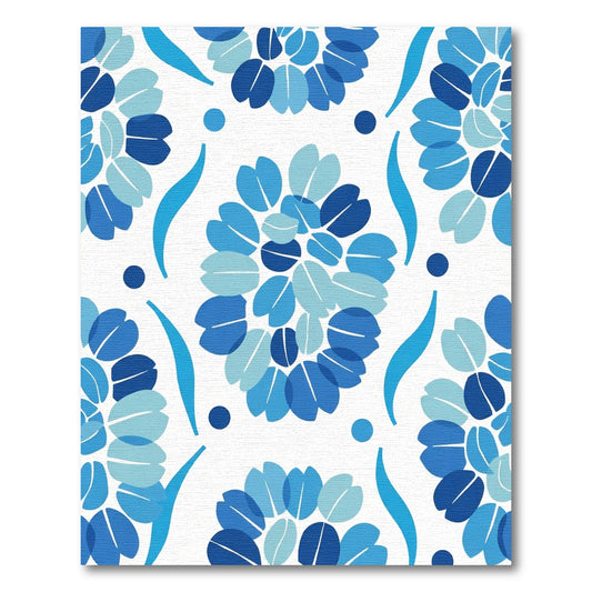 Deep Blue Floral Medley Rug