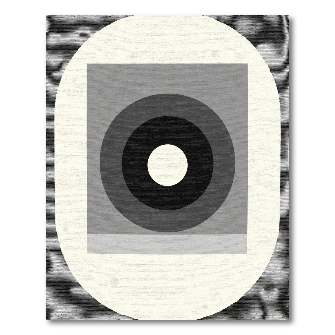 Monochrome Concentric Square Orb Rug