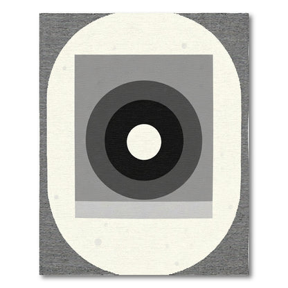 Monochrome Concentric Square Orb Rug