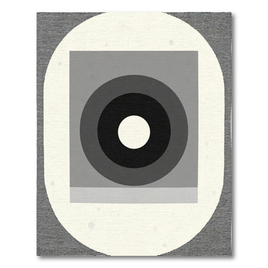 Monochrome Concentric Square Orb Rug