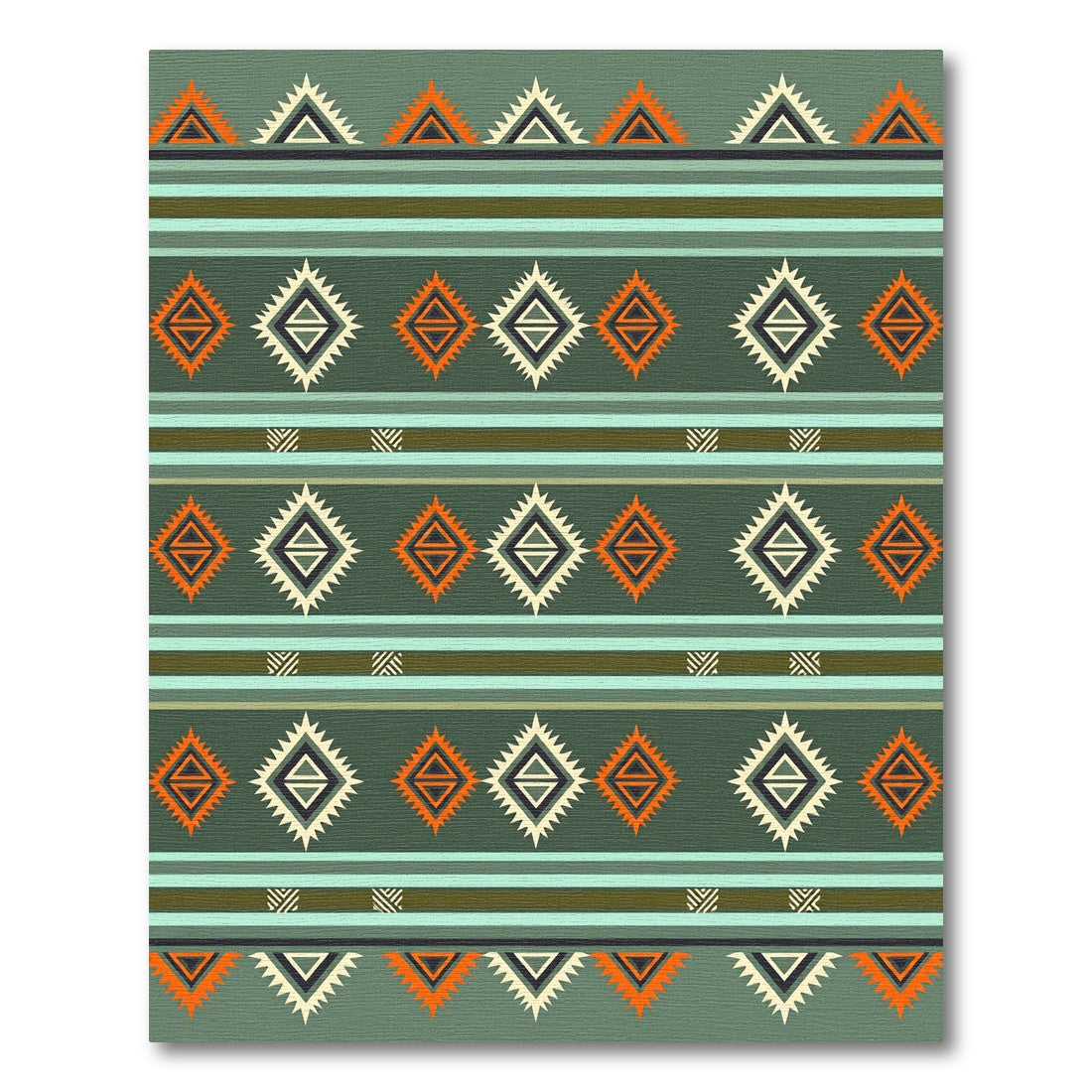 Geometric Tribal Diamond Stripes Rug
