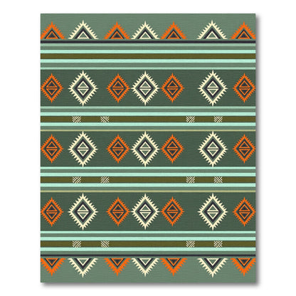 Geometric Tribal Diamond Stripes Rug