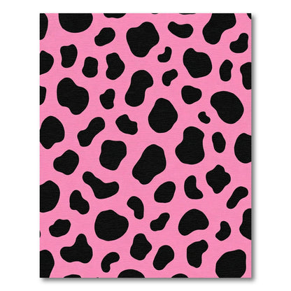 Pink and Black Spots Abstract Rug