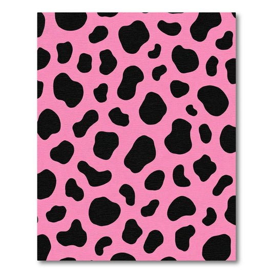 Pink and Black Spots Abstract Rug