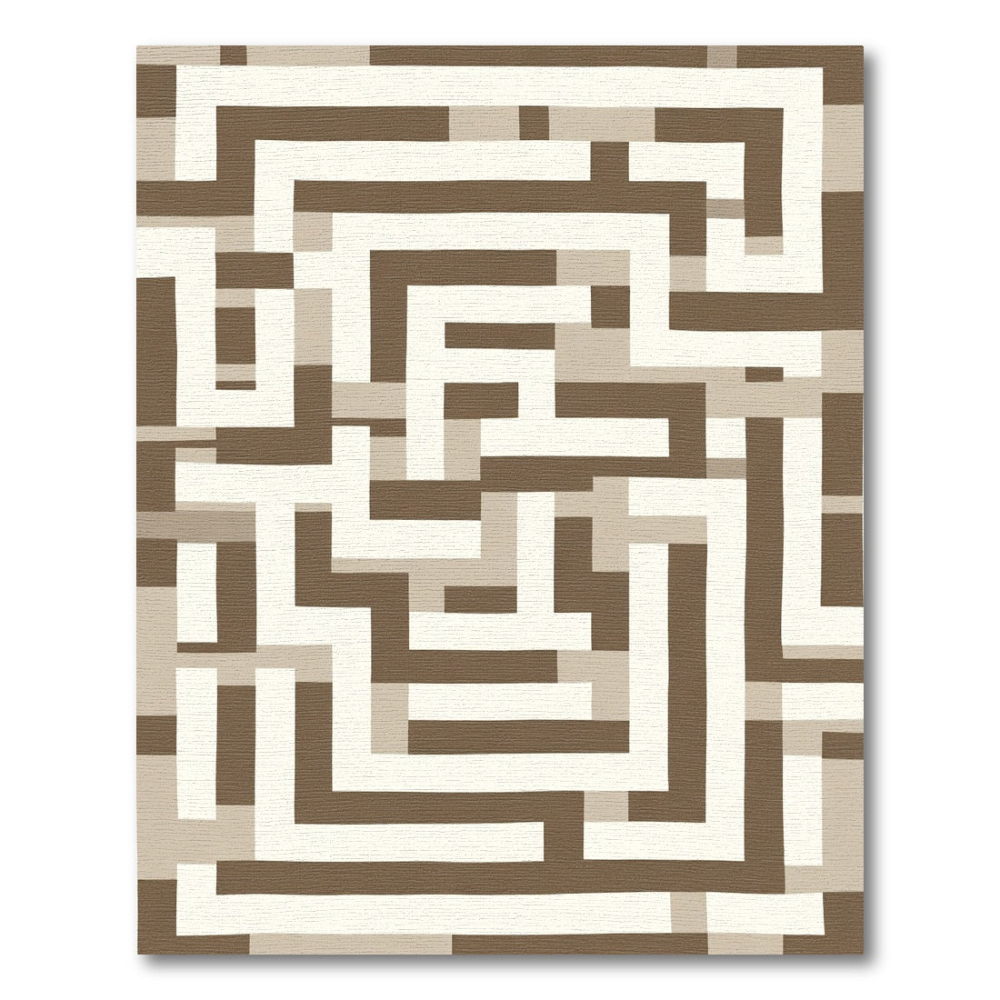 Earthy Tones Geometric Maze Rug