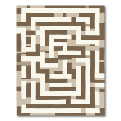 Earthy Tones Geometric Maze Rug