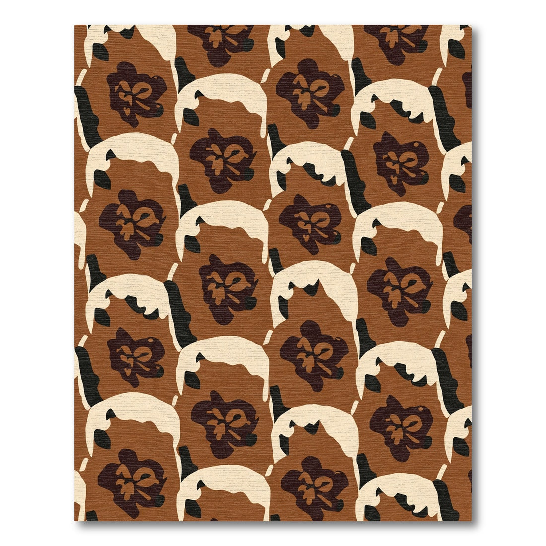 Warm Brown Floral Abstract Rug