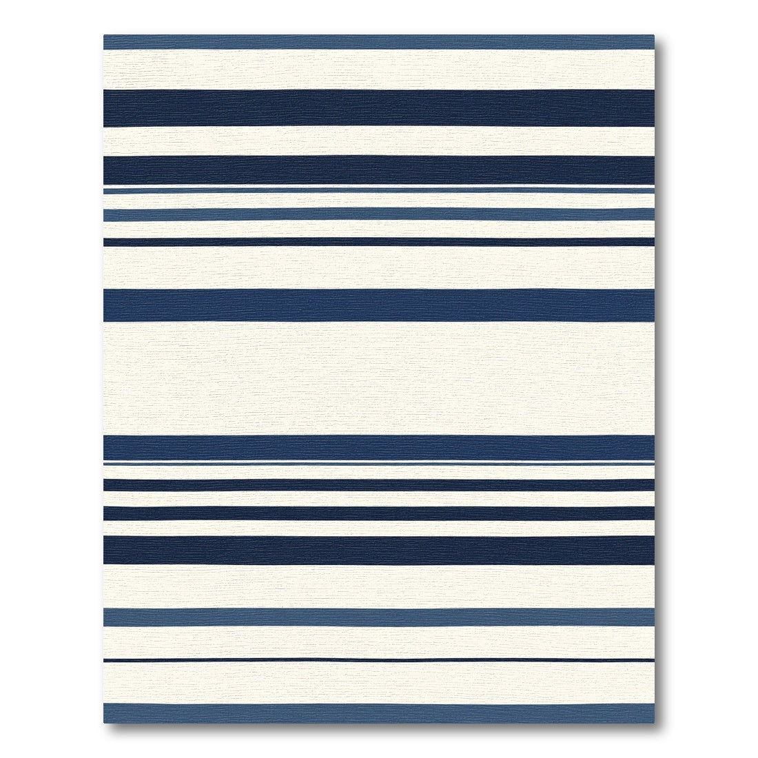 Bold Navy Blue Tonal Stripe Rug