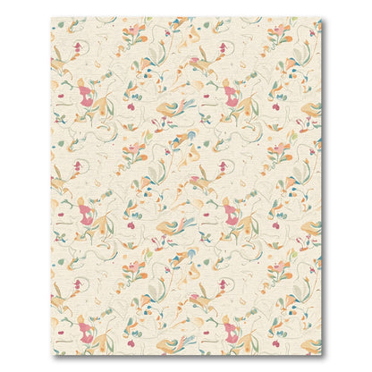 Pastel Blush Floral Whimsical Swirl Rug
