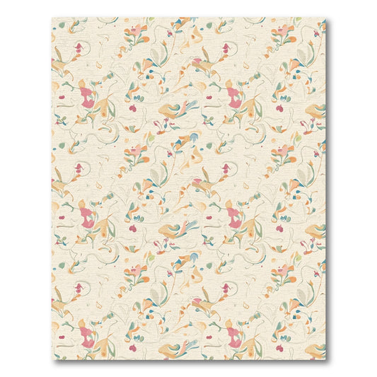 Pastel Blush Floral Whimsical Swirl Rug