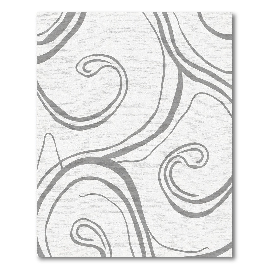 Gray Swirl Abstract Line Art Rug