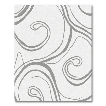 Gray Swirl Abstract Line Art Rug