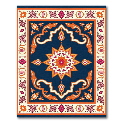 Grand Floral Sunburst Inlay Rug