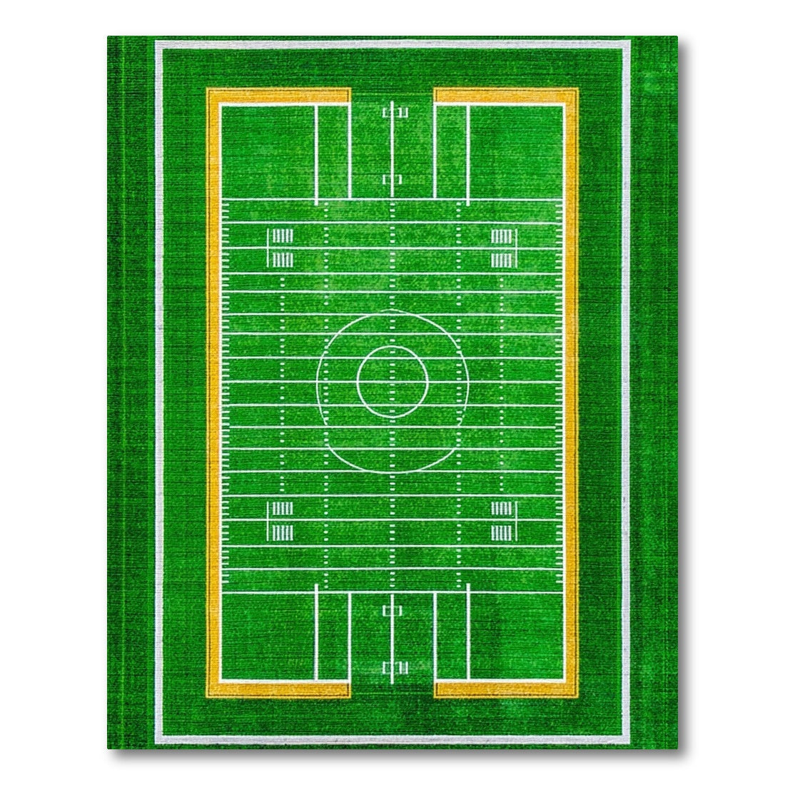Green and Yellow Football Field Rug