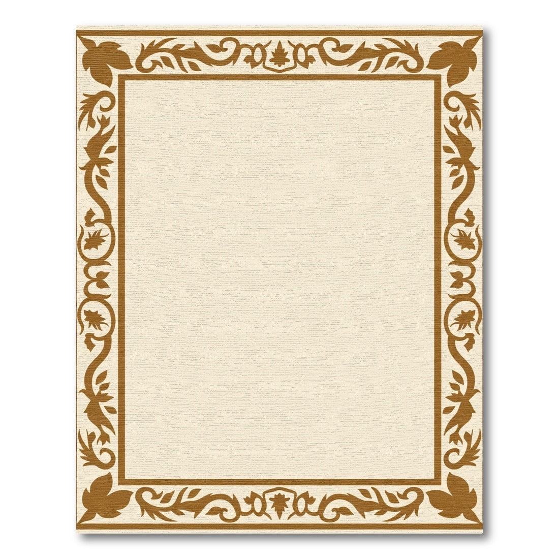 Ornate Golden Leaf Vine Frame Rug