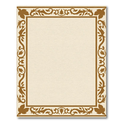 Ornate Golden Leaf Vine Frame Rug