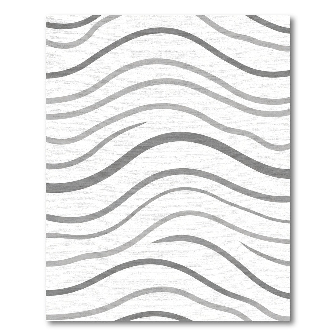 Chic Gray Wave Abstract Lines Rug