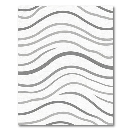 Chic Gray Wave Abstract Lines Rug