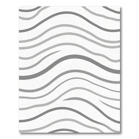 Chic Gray Wave Abstract Lines Rug