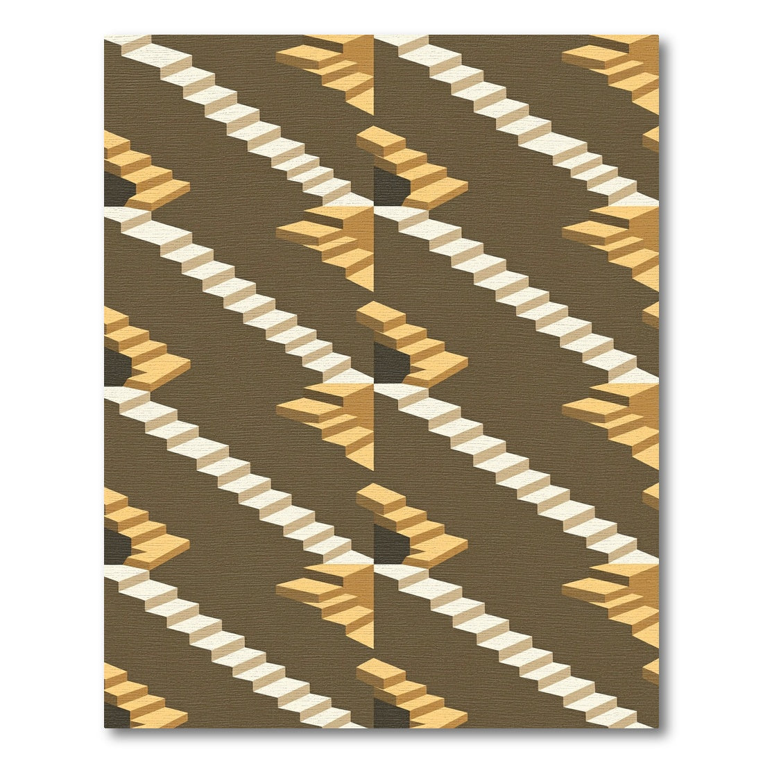 Geometric Staircase Illusion Rug
