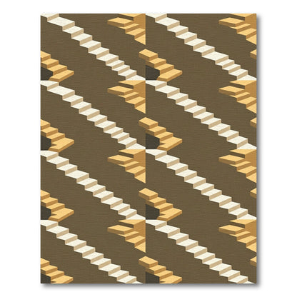 Geometric Staircase Illusion Rug