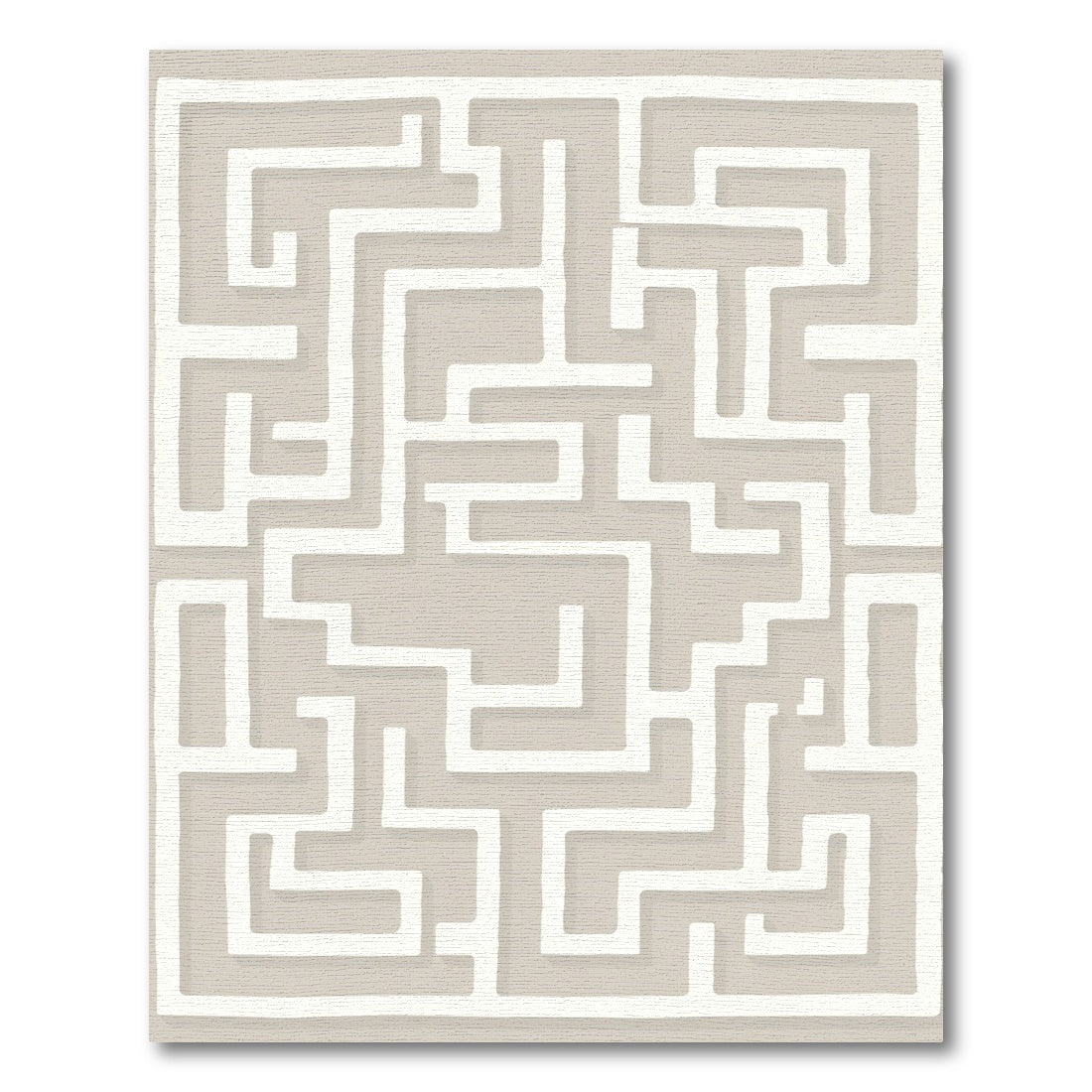 Neutral Maze Geometric Rug