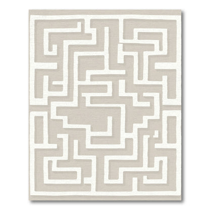 Neutral Maze Geometric Rug