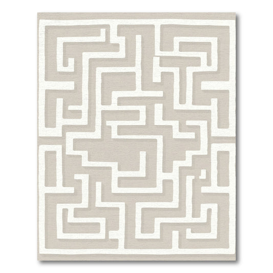 Neutral Maze Geometric Rug