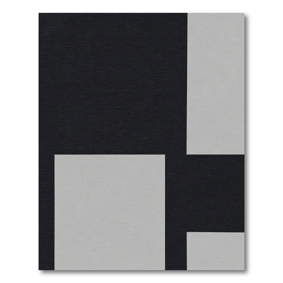 Contemporary Black Geometric Blocks Rug