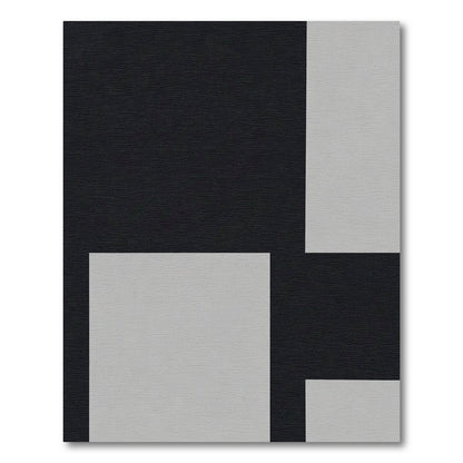 Contemporary Black Geometric Blocks Rug