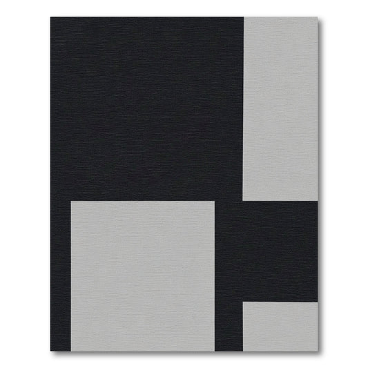 Contemporary Black Geometric Blocks Rug