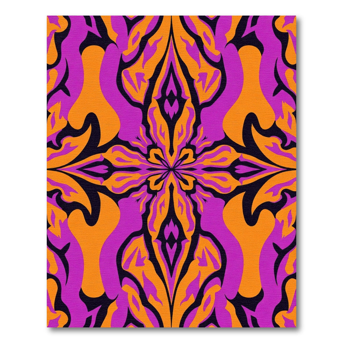 Vibrant Orange Purple Abstract Swirls Rug