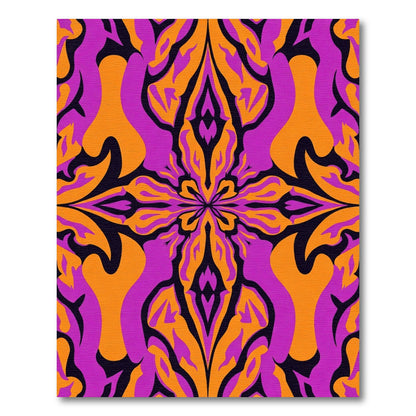 Vibrant Orange Purple Abstract Swirls Rug