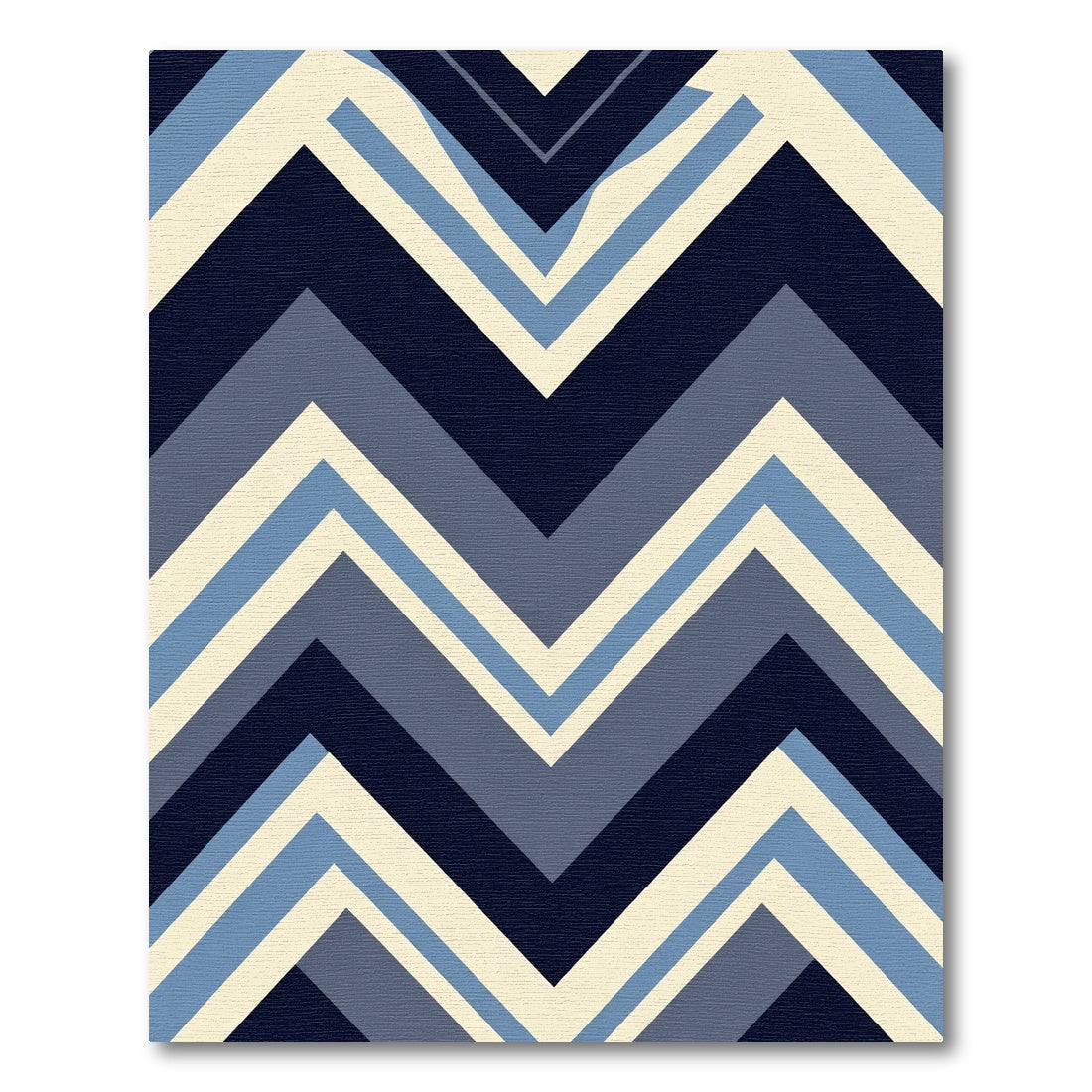 Navy Blue Chevron Stripes Rug