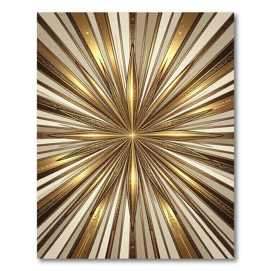 Radiant Sunburst Gold Geometric Rug