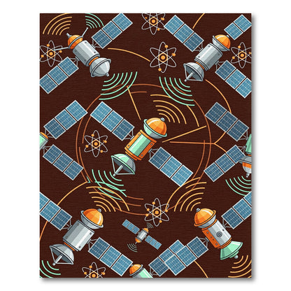 SciFi Satellites Atomic Orbit Roundel Rug