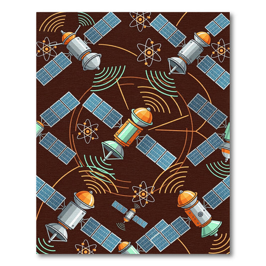 SciFi Satellites Atomic Orbit Roundel Rug