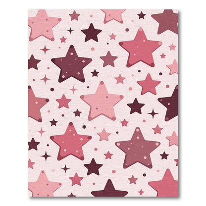 Pink Starry Celestial Pattern Rug