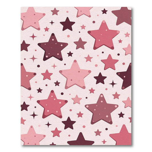 Pink Starry Celestial Pattern Rug