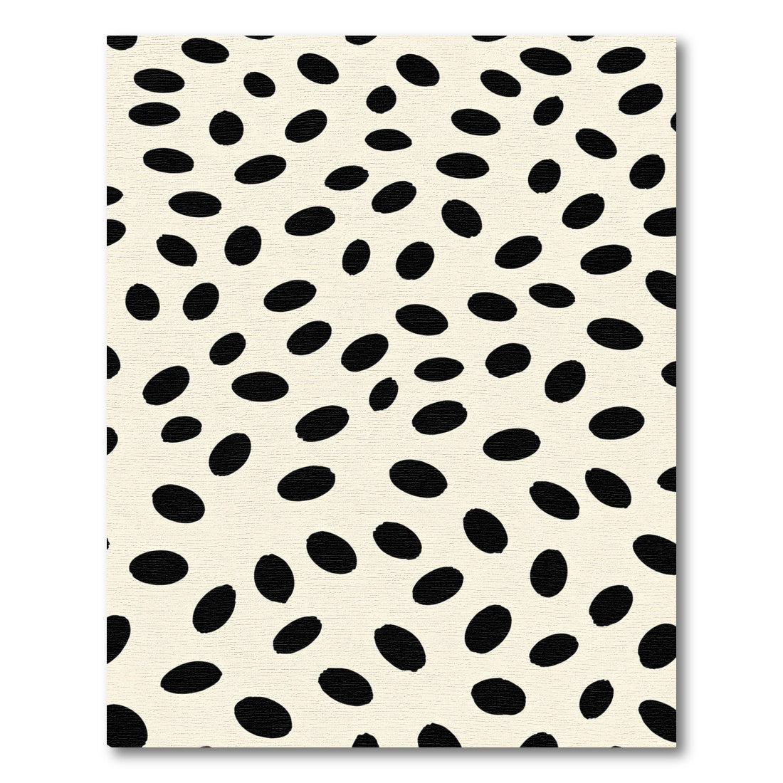 Cream Black Speckle Abstract Ovals Rug
