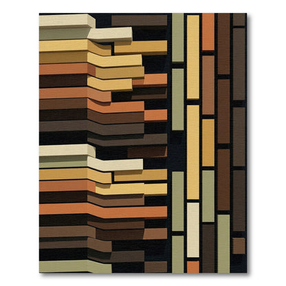 Earthy Tones Stacked Rectangles Rug
