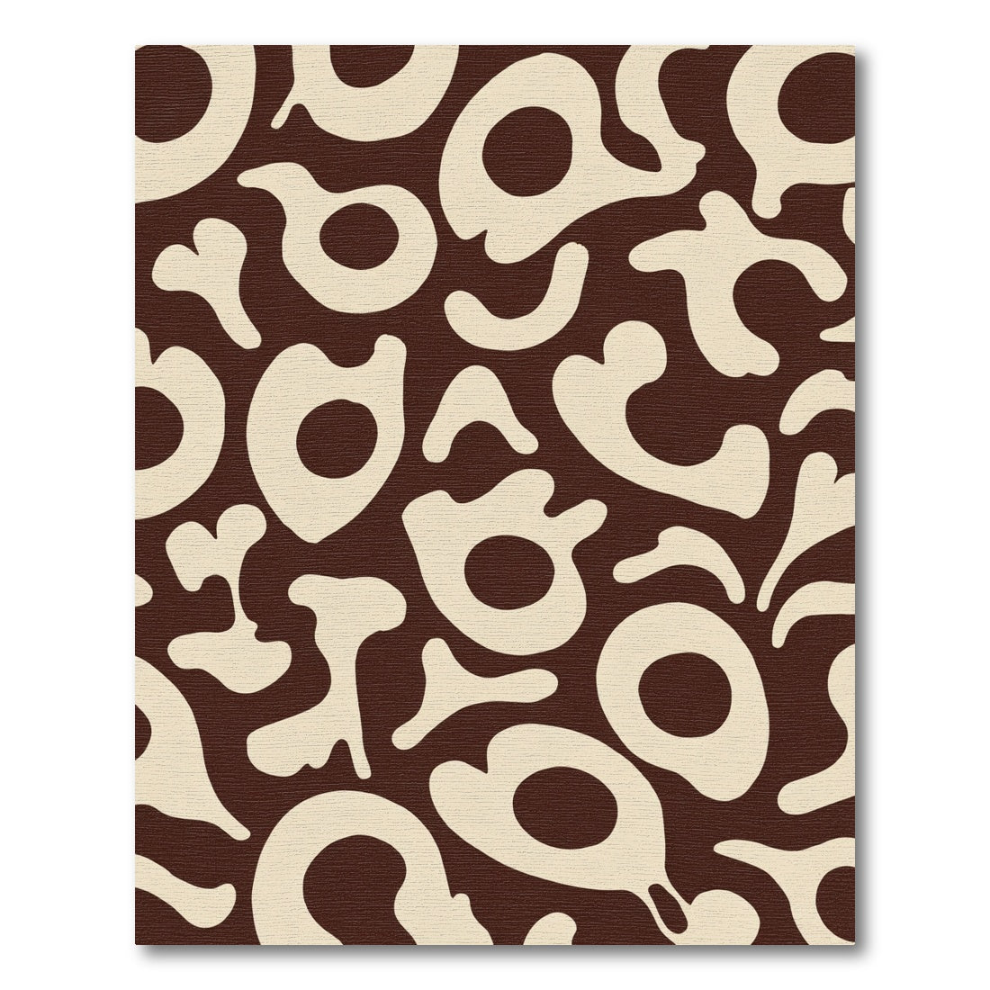 Chocolate Cream Organic Abstract Shapes Rug