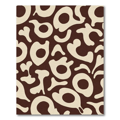 Chocolate Cream Organic Abstract Shapes Rug