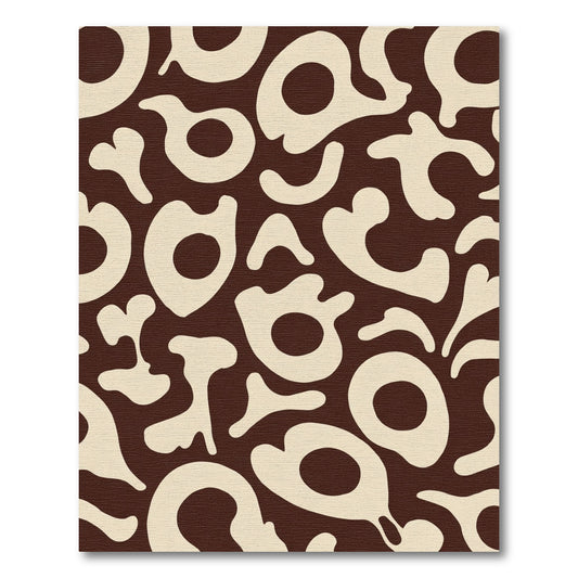 Chocolate Cream Organic Abstract Shapes Rug